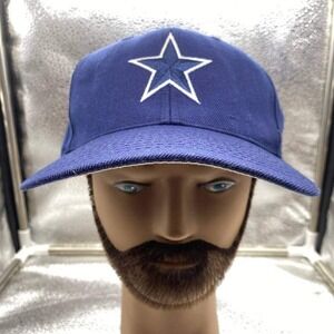 Logo Athletic Dallas Cowboys Men OSFA Blue Vintage Fitted Hat Embroidered Star